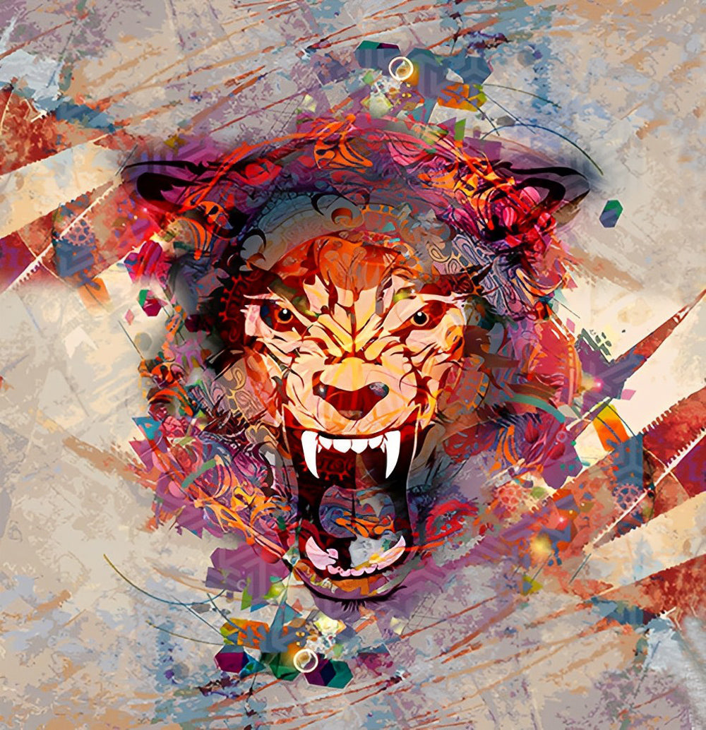 Boze Rode Tijger Diamond Painting