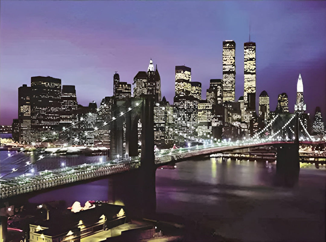 Brooklynbrug als Verbinding en Bruisende Wolkenkrabbers van New York Diamond Painting