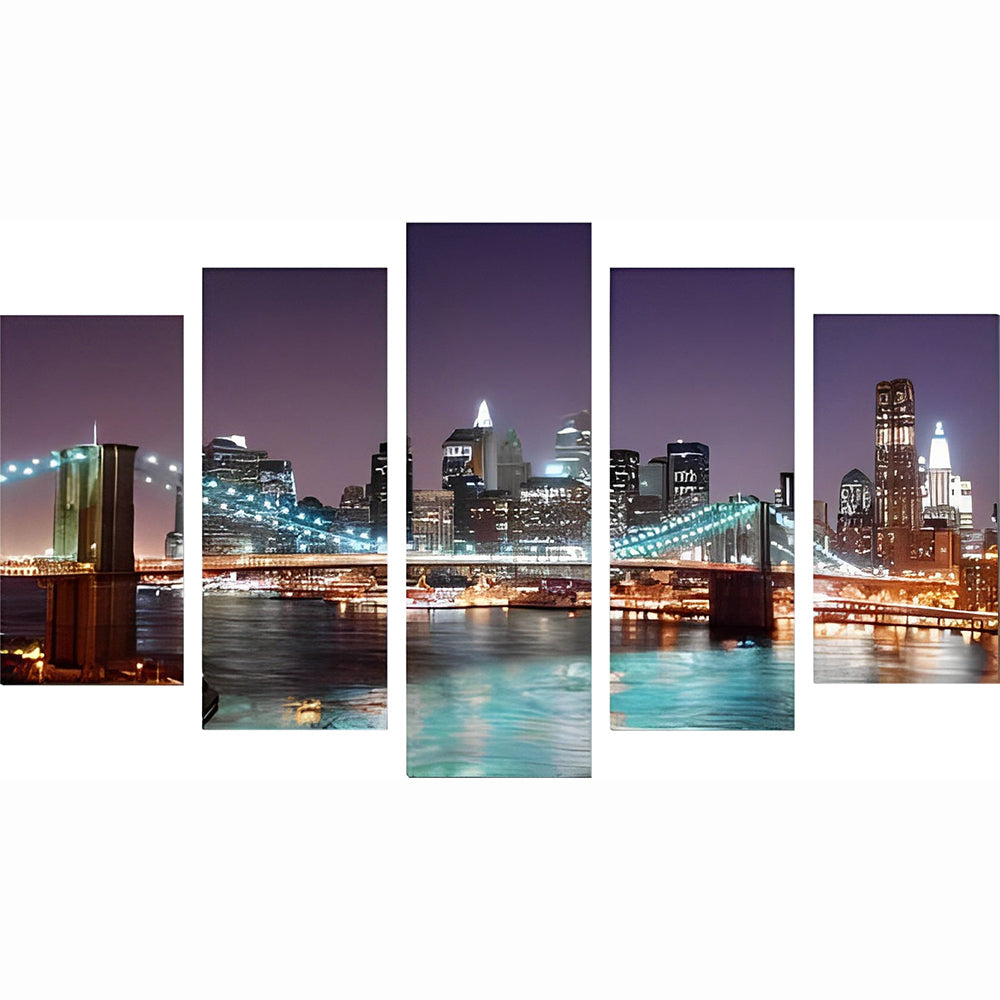 Brooklynbrug in Avondlicht 5 Platen Diamond Painting