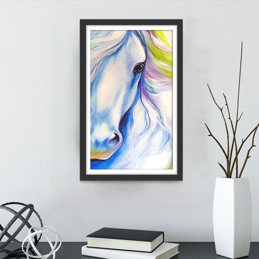 Buste van een Paard met Kleurrijk Haar Diamond Painting