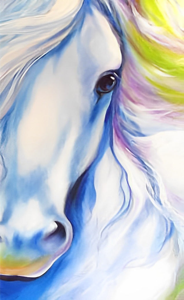 Buste van een Paard met Kleurrijk Haar Diamond Painting