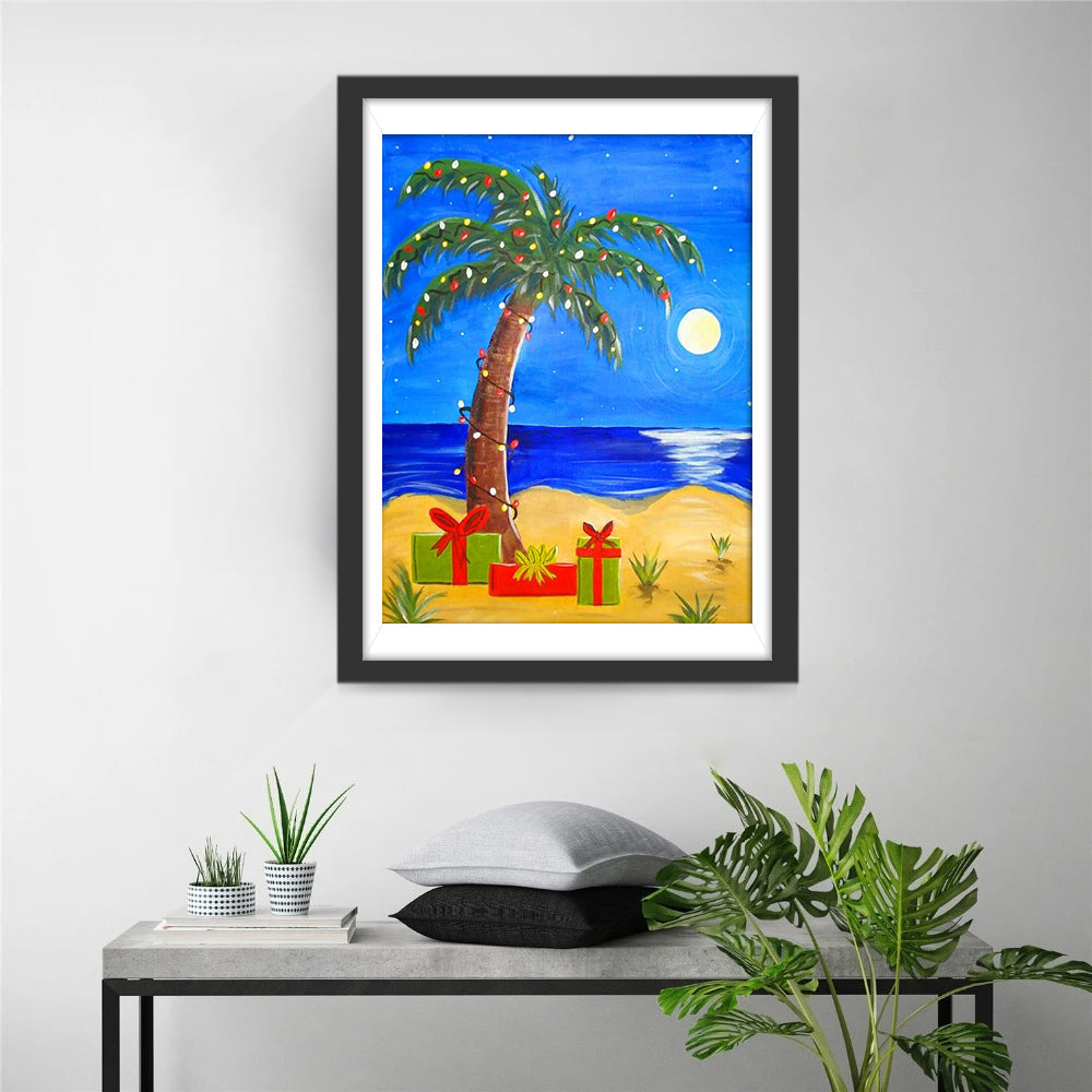 Cadeautjes onder een Kokospalm Diamond Painting