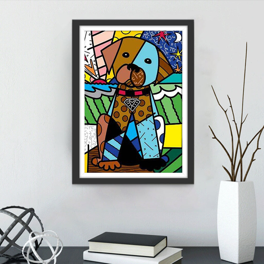 Cartoon Abstracte Hond Diamond Painting