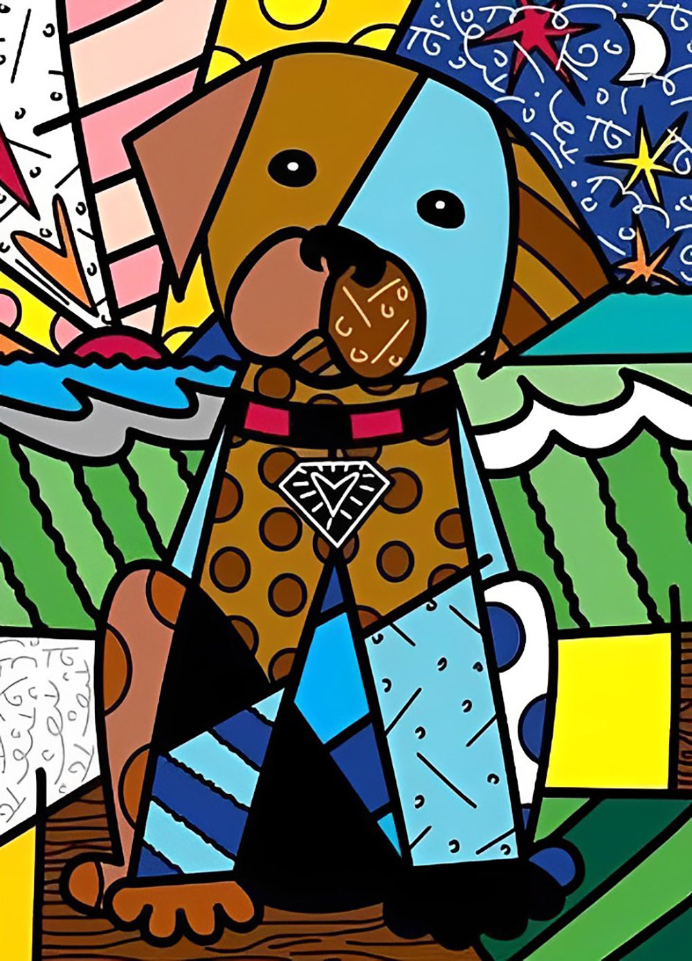 Cartoon Abstracte Hond Diamond Painting