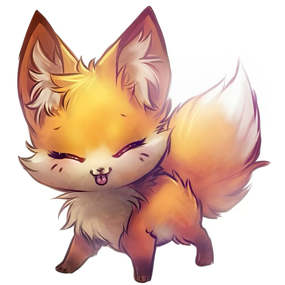 Cartoon Een Schattig Vosje Diamond Painting
