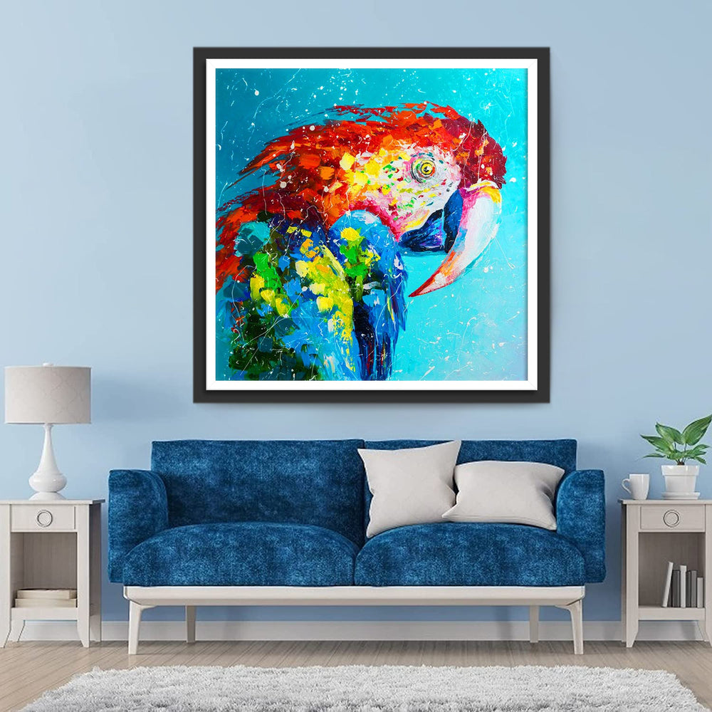 Cartoon Graffiti-Stijl Papegaai Diamond Painting