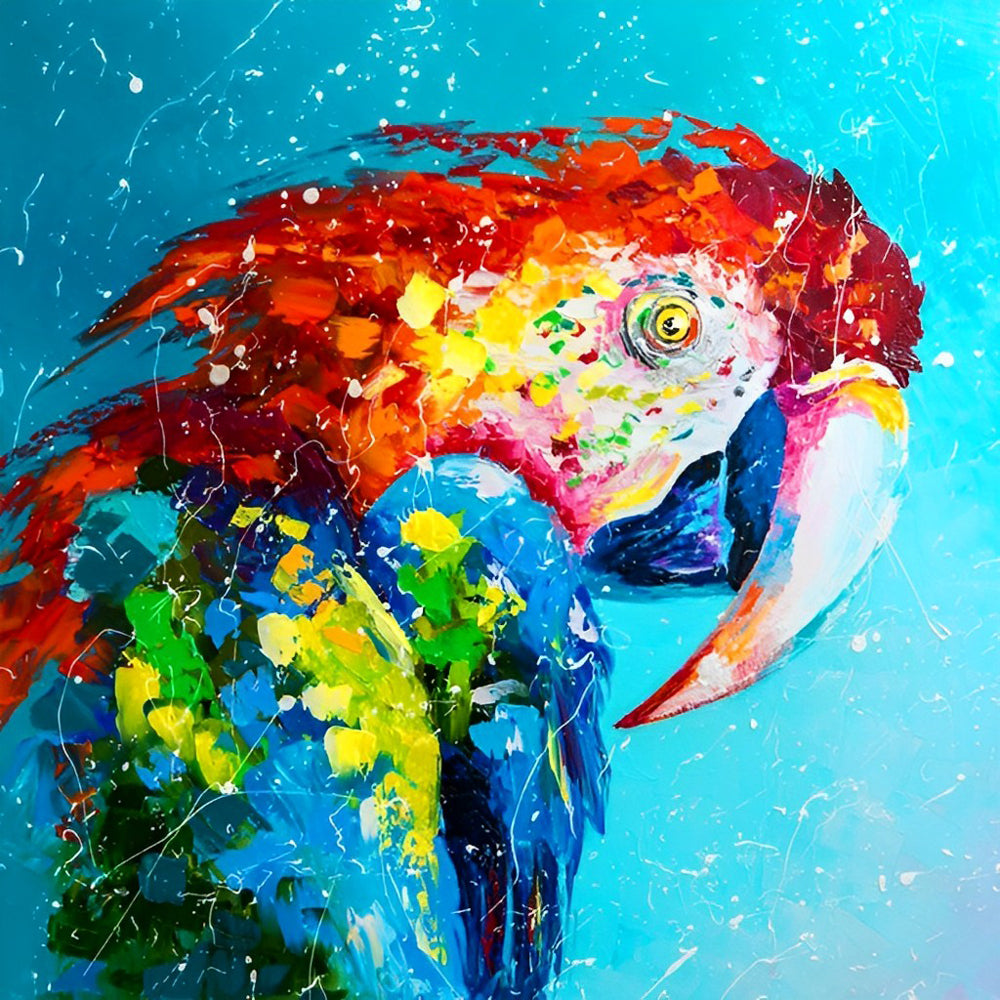 Cartoon Graffiti-Stijl Papegaai Diamond Painting
