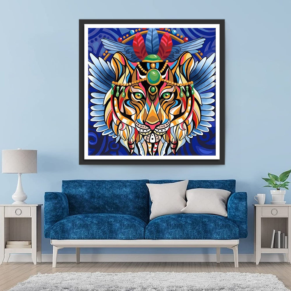 Cartoon Kleurrijk Leeuwenornament Diamond Painting