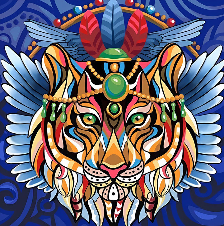 Cartoon Kleurrijk Leeuwenornament Diamond Painting