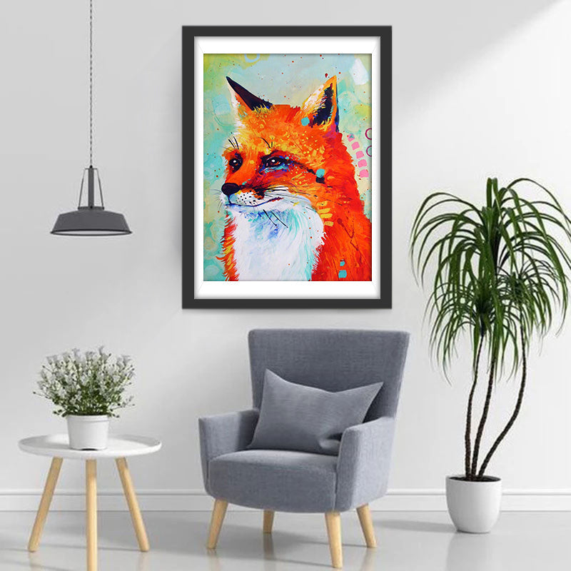 Cartoon Vos met Lange Wimpers Diamond Painting