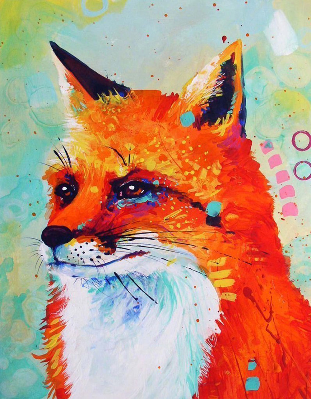 Cartoon Vos met Lange Wimpers Diamond Painting