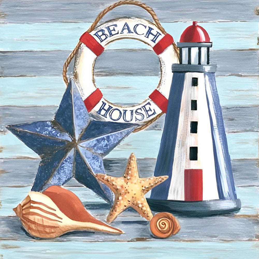 Charme van het Strandhuis Diamond Painting