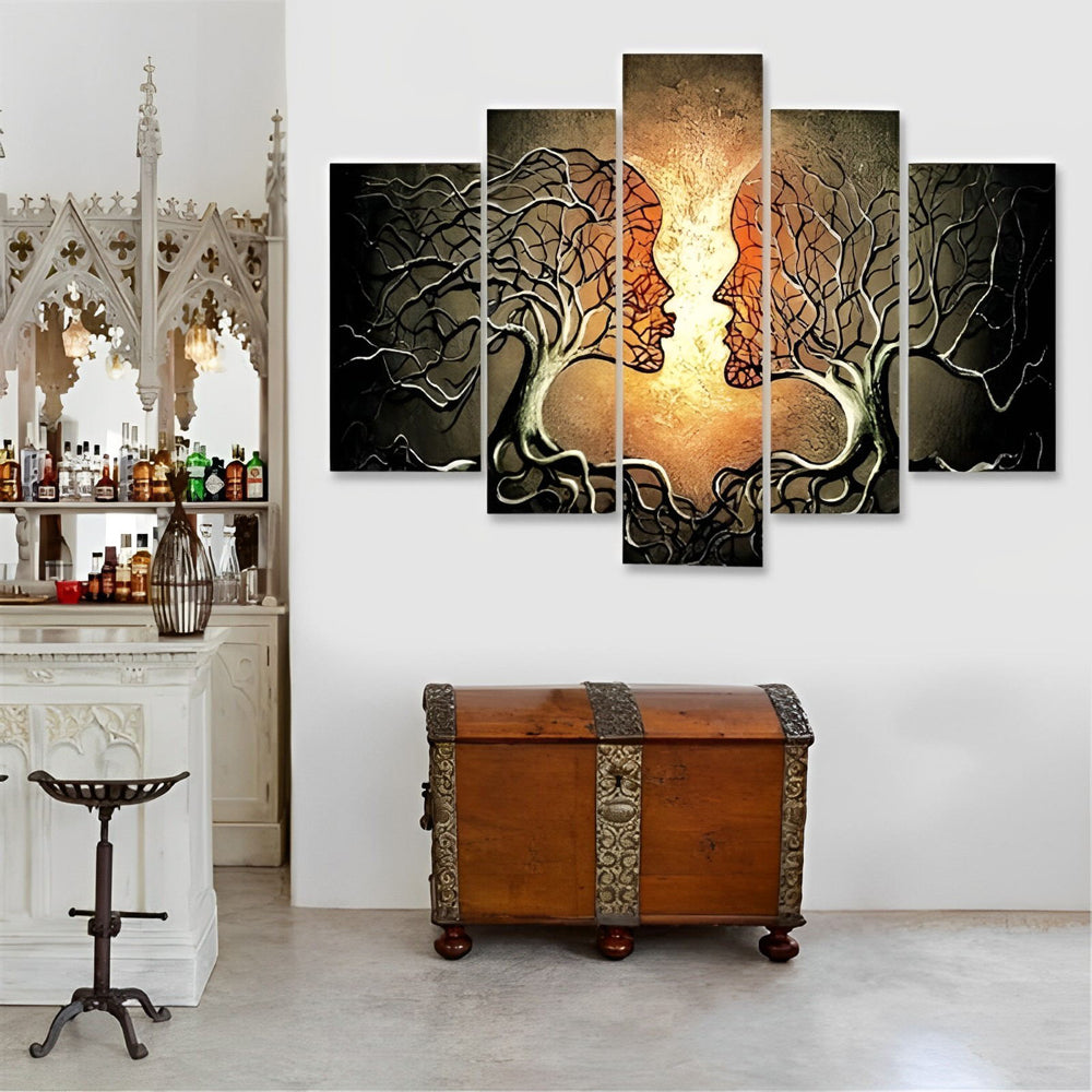 Creatief Krachtig Multipanel Boombeeld 5 Platen Diamond Painting