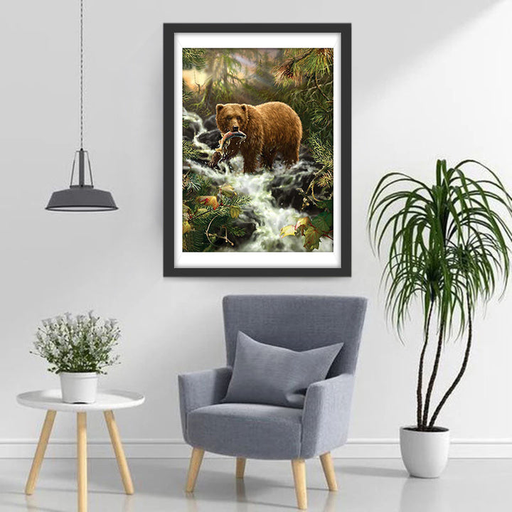 De Beer met de Vis Diamond Painting