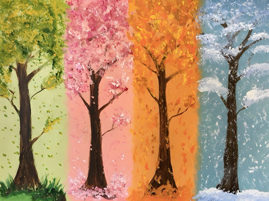 De Boom in de Vier Seizoenen Diamond Painting