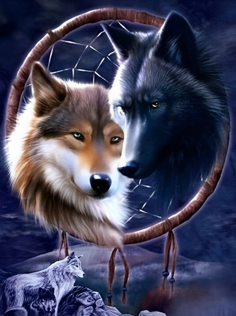 De Dromenvanger en de Wolven Diamond Painting