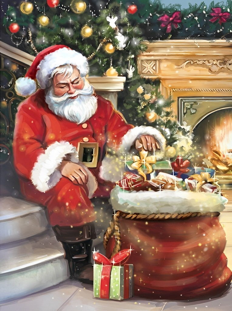 De Drukke Sinterklaas bij de Geschenkenzak Diamond Painting