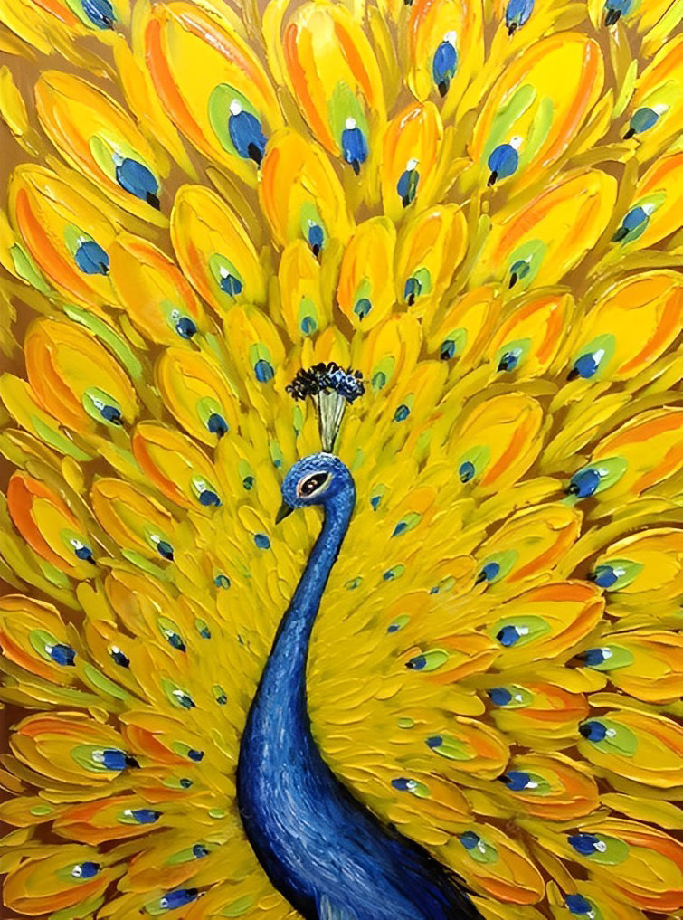 de Dunne Pauw Opent zijn Staart Diamond Painting
