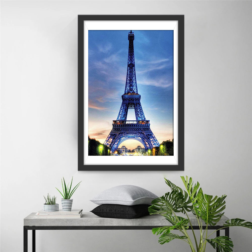 De Eiffeltoren in de Kalme Schemering Diamond Painting
