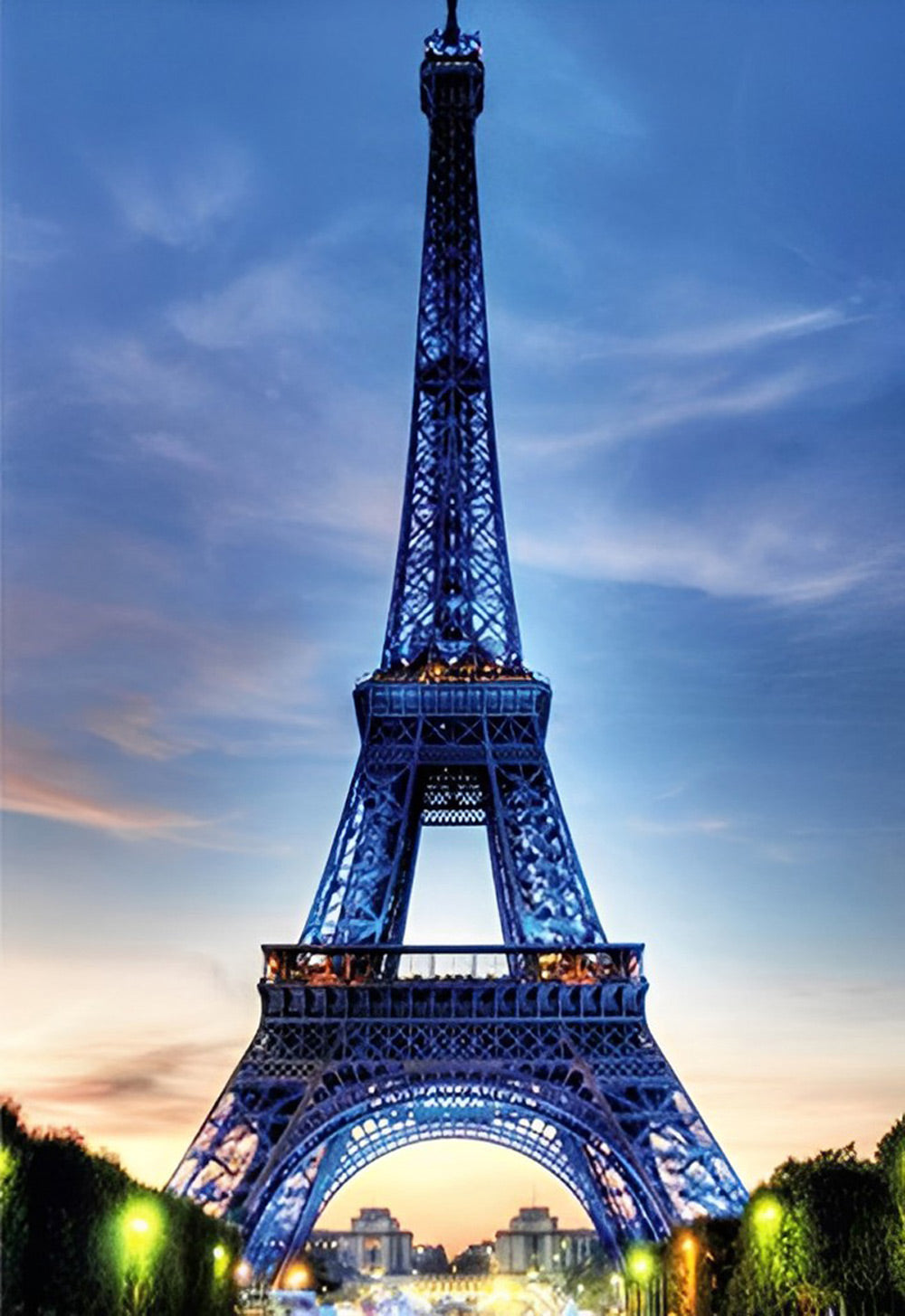 De Eiffeltoren in de Kalme Schemering Diamond Painting