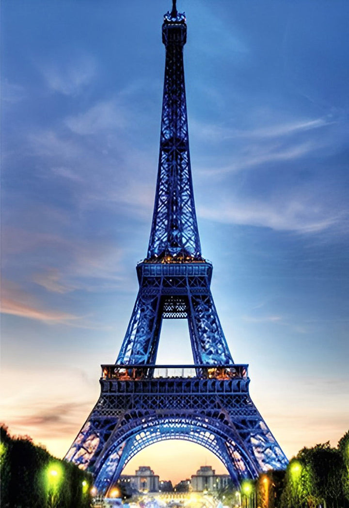 De Eiffeltoren in de Kalme Schemering Diamond Painting