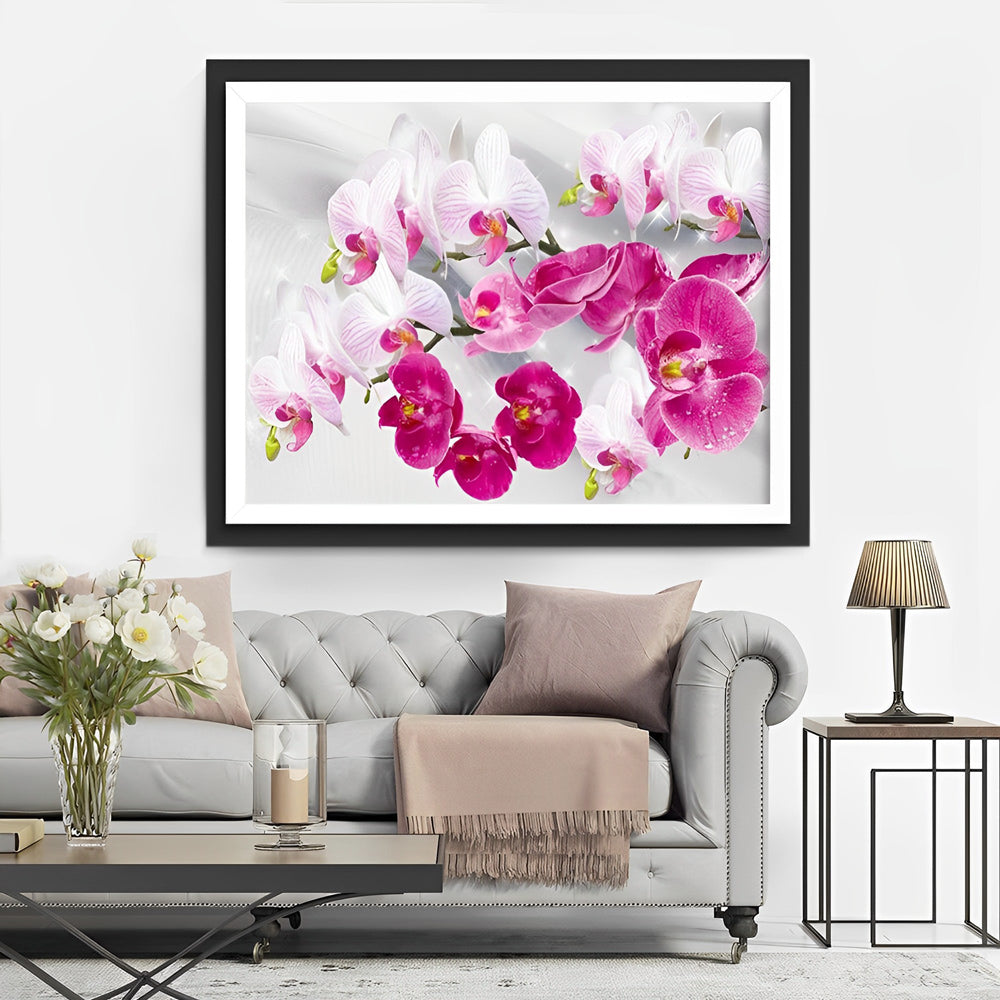 De Elegantie van Orchideeën in Pastelkleuren Diamond Painting