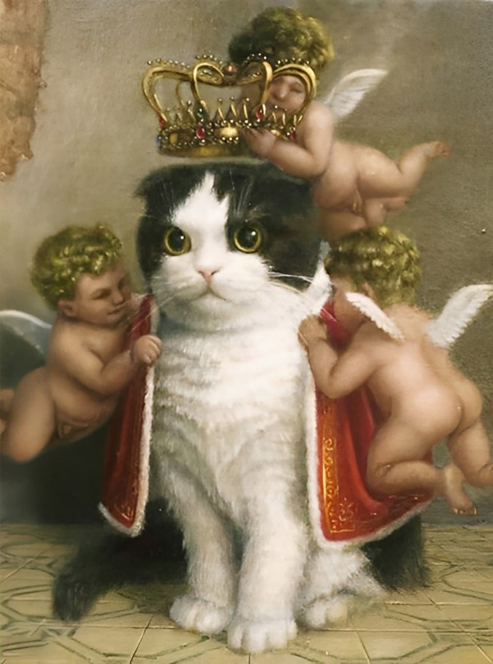 De Engelen Hebben Koning Kat Aangetrokken Diamond Painting