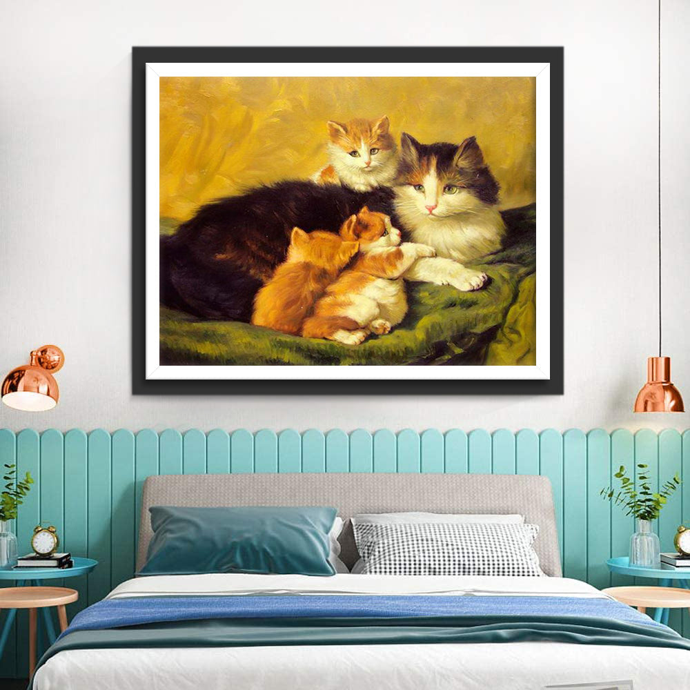 De Familie Katten Diamond Painting