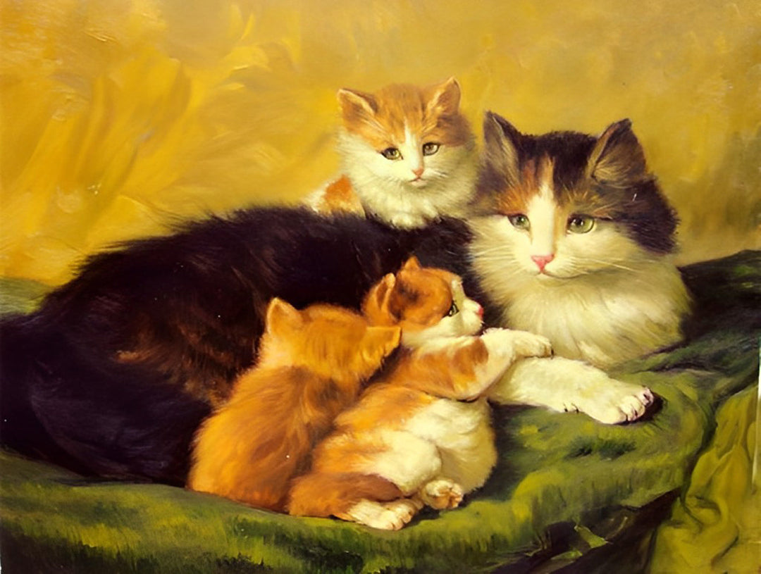 De Familie Katten Diamond Painting