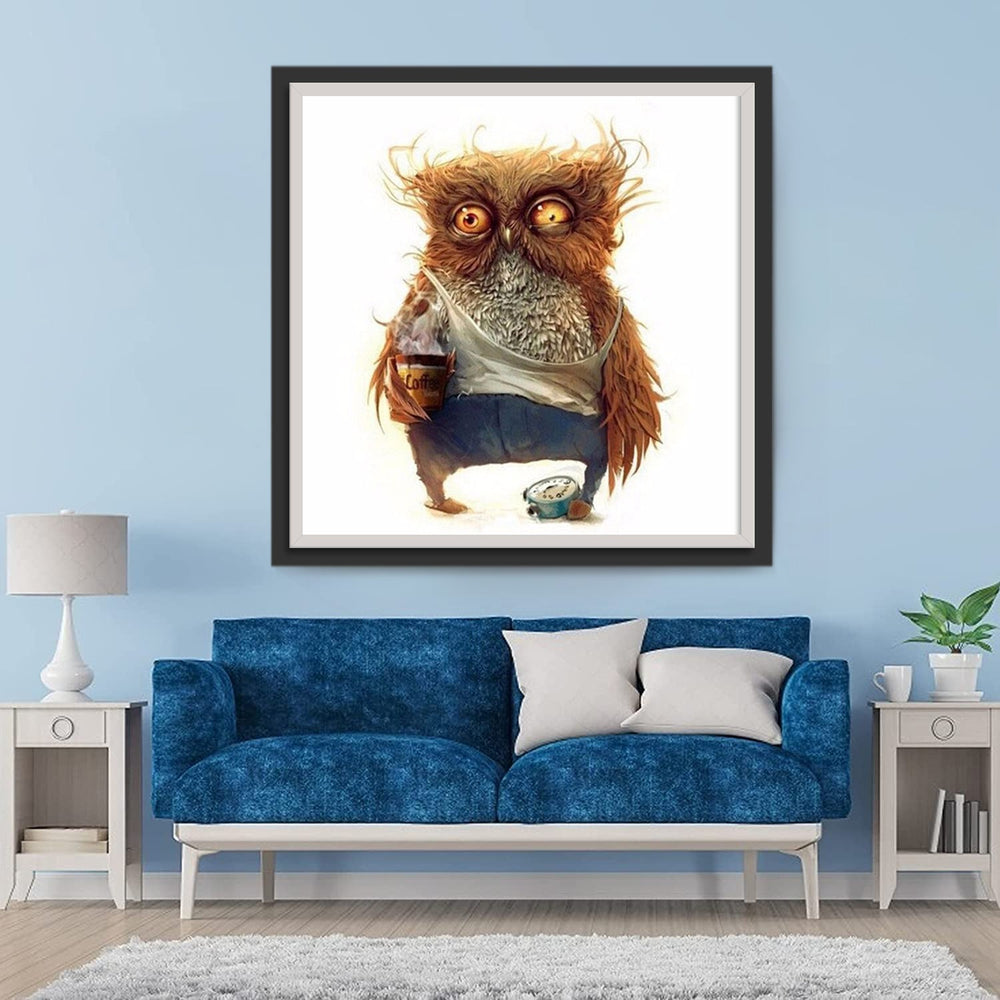 De Gekrulde Uil Diamond Painting