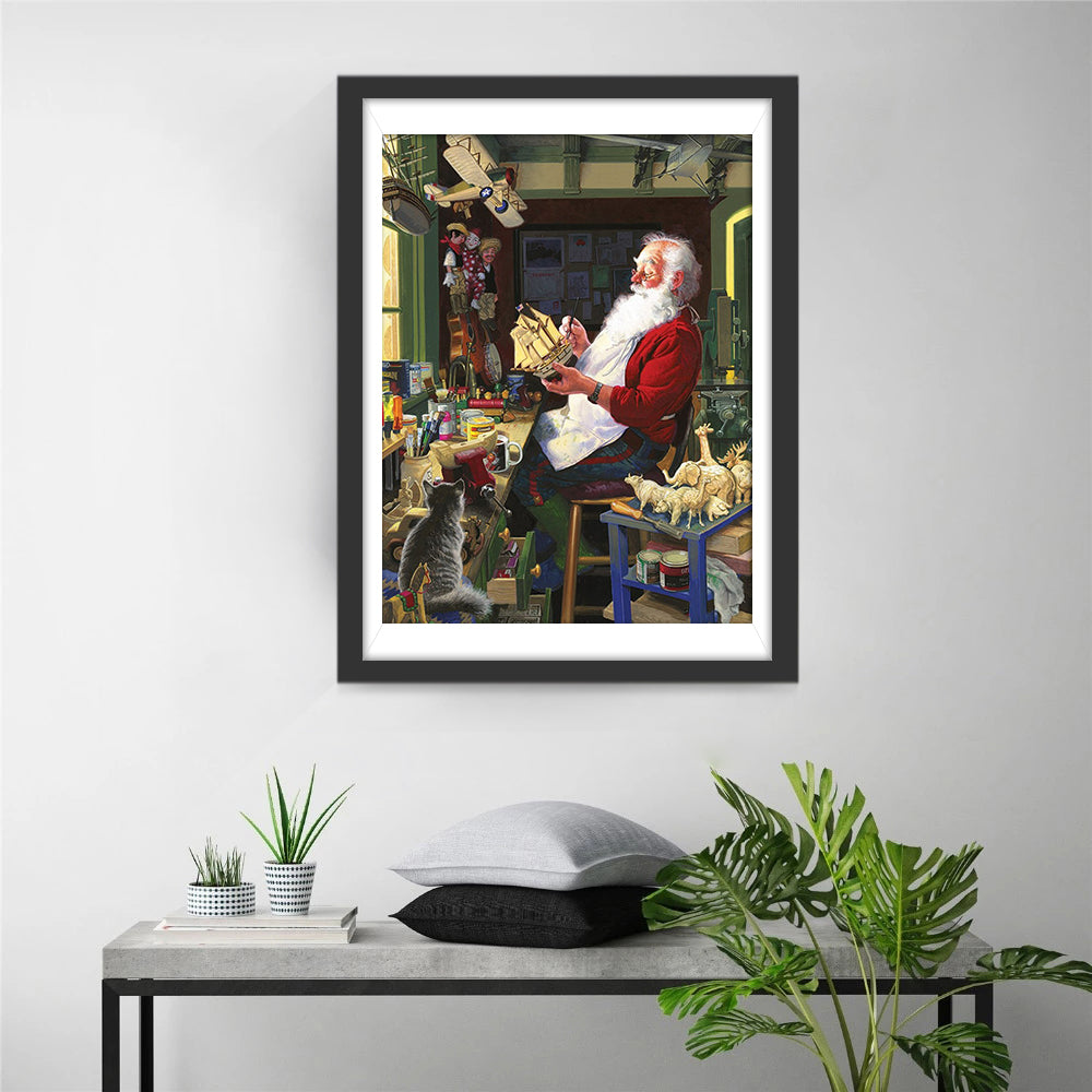 De Gezellige Kerstwerkplaats van de Kerstman Diamond Painting
