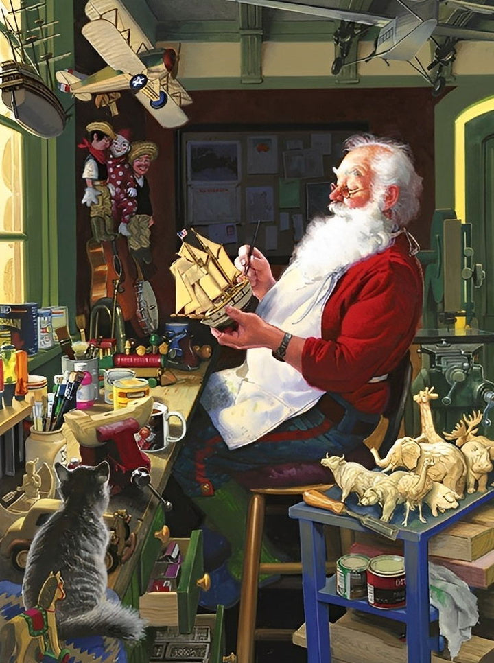 De Gezellige Kerstwerkplaats van de Kerstman Diamond Painting