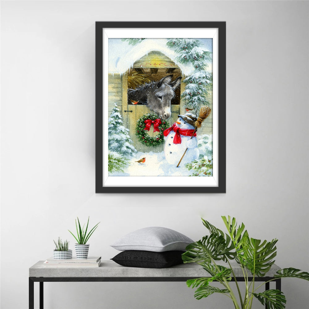 De Gezellige Winterdag bij de Schuur Diamond Painting