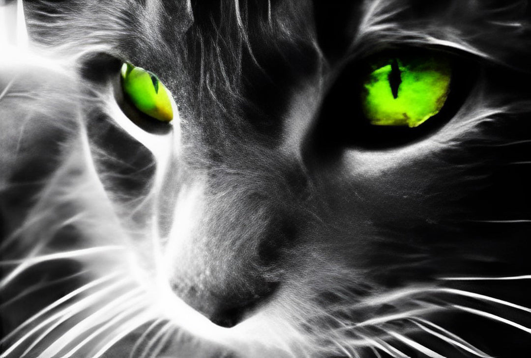 De Gloed van Smaragd in Donkere Kattenogen Diamond Painting