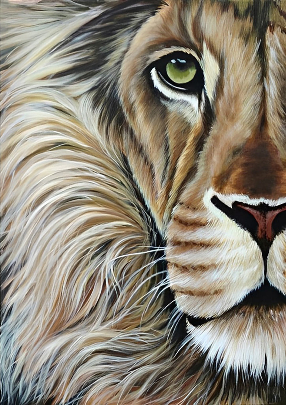 De Helft van een Leeuwengezicht Diamond Painting