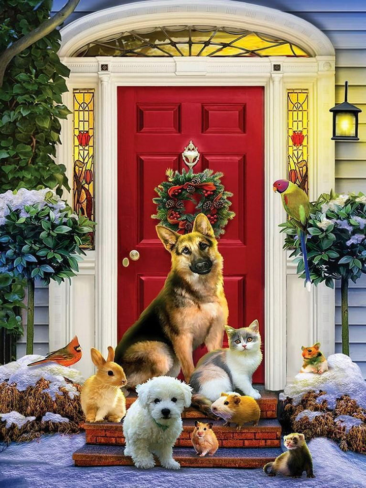 De Huisdierentroep voor de Feestdeur Diamond Painting
