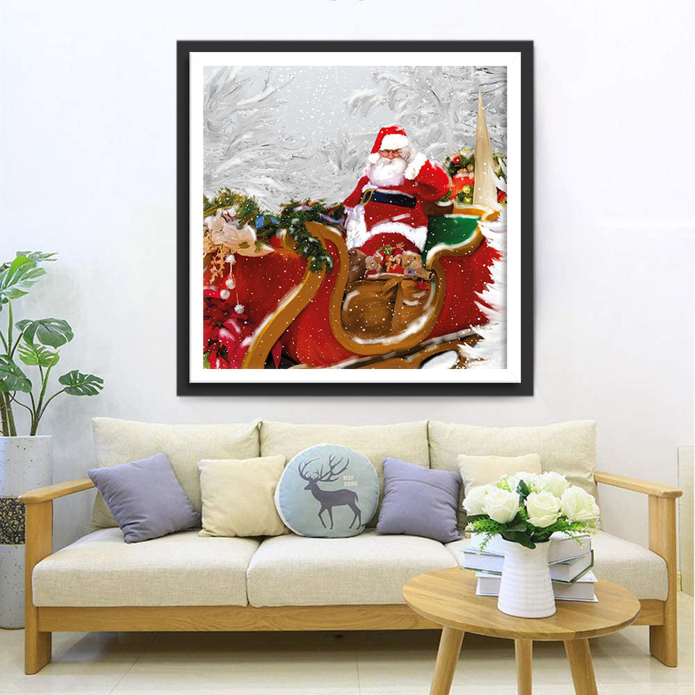 De Iconische Kerstman in Zijn Slede vol Geschenken Diamond Painting