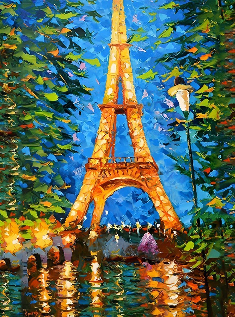 De Iconische Toren bij Avondlicht Diamond Painting
