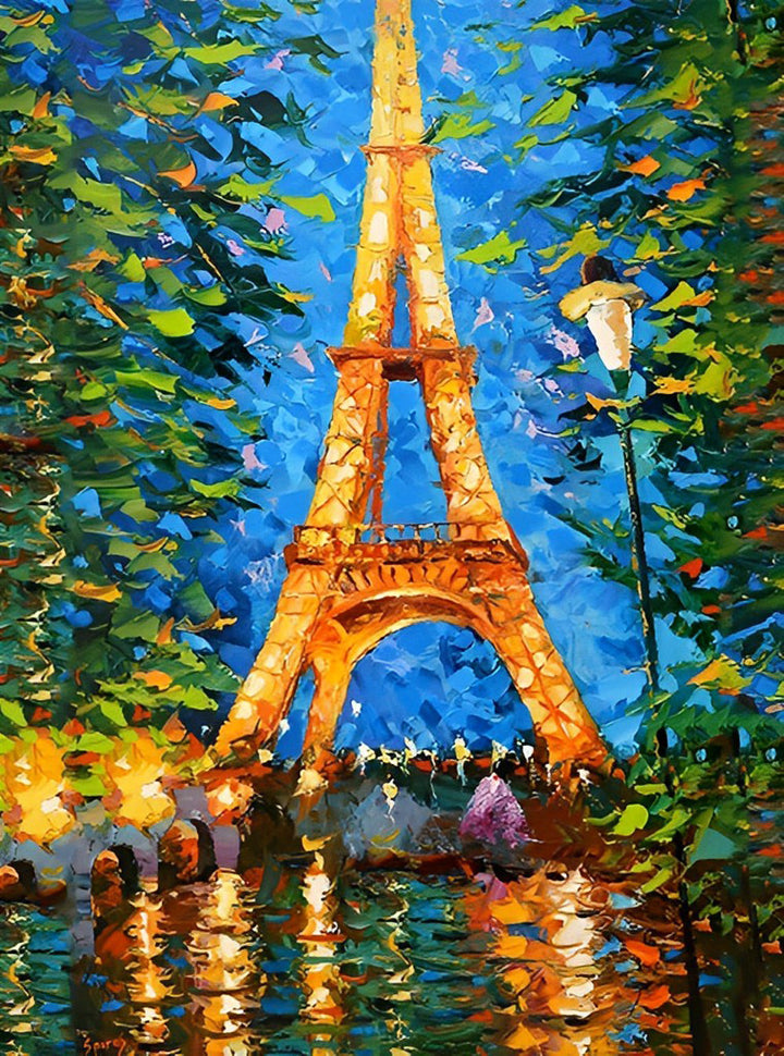 De Iconische Toren bij Avondlicht Diamond Painting