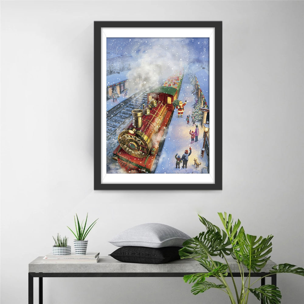 De Kerstman die naar Mensen Zwaait Diamond Painting