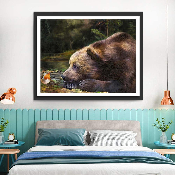De Kist Kijkt naar een Vogel Diamond Painting
