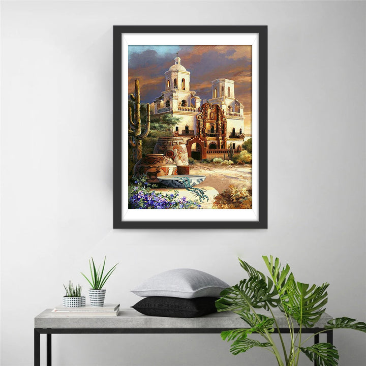 De Majestueuze Missiegebouwen in het Woestijnlicht Diamond Painting