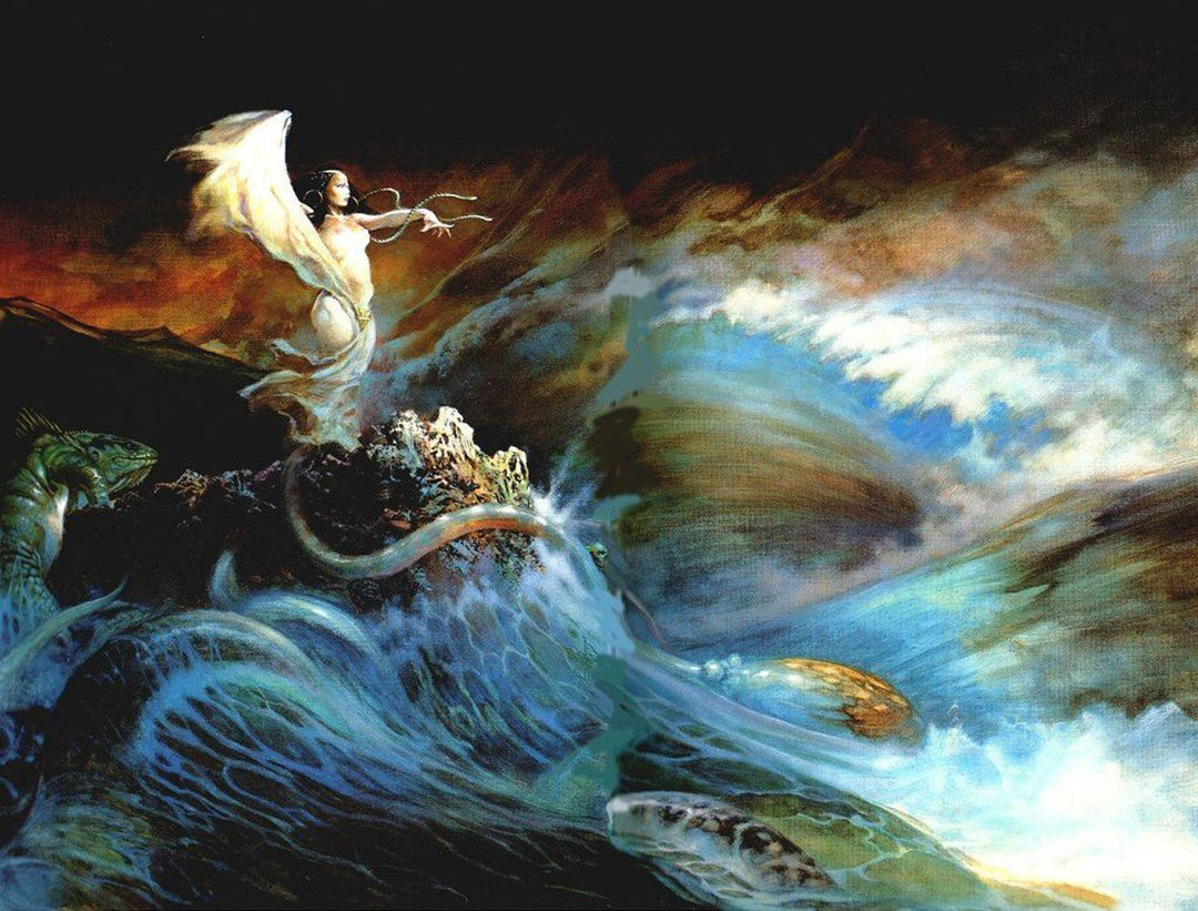 De Majestueuze Pracht van Fantasie in de Golvende Oceaan Diamond Painting