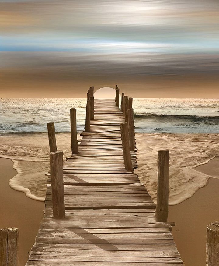 De Oude Aanlegsteiger naar de Zee Diamond Painting