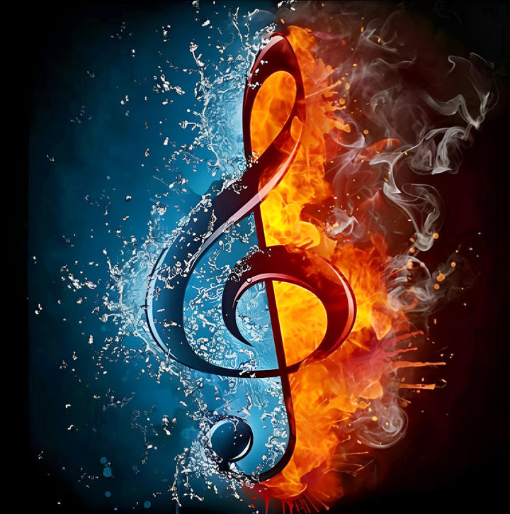 De Passie van Muziek in Vuur en Water Diamond Painting