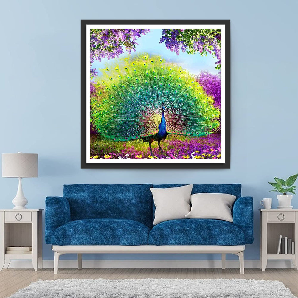 de Pauw Opent Zijn Staart Diamond Painting
