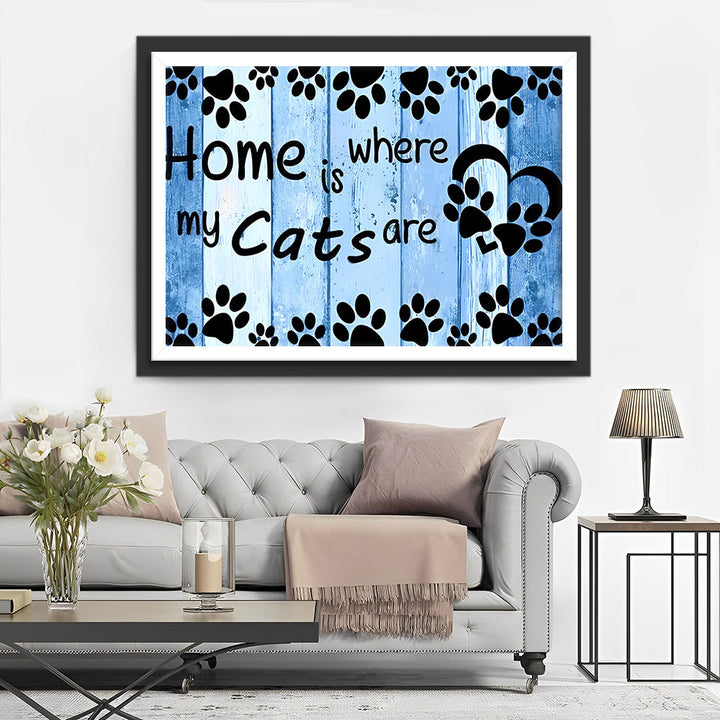 De Plek van Mijn Katten is Mijn Thuis Diamond Painting