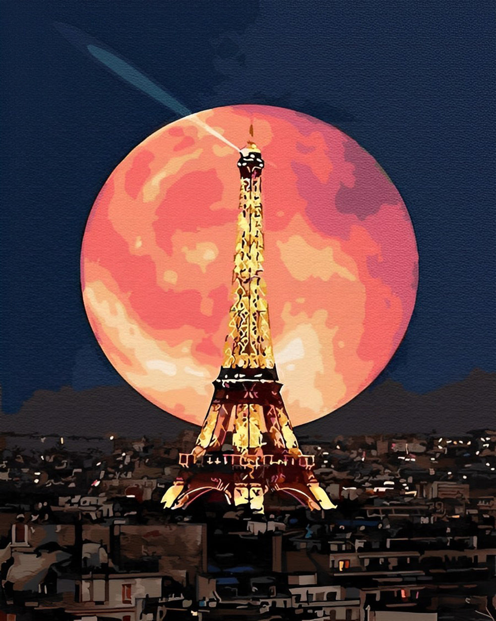 De Schitterende Toren bij Volle Maan Diamond Painting