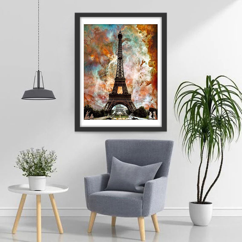 De Schitterende Toren in een Bont Neveldek Diamond Painting