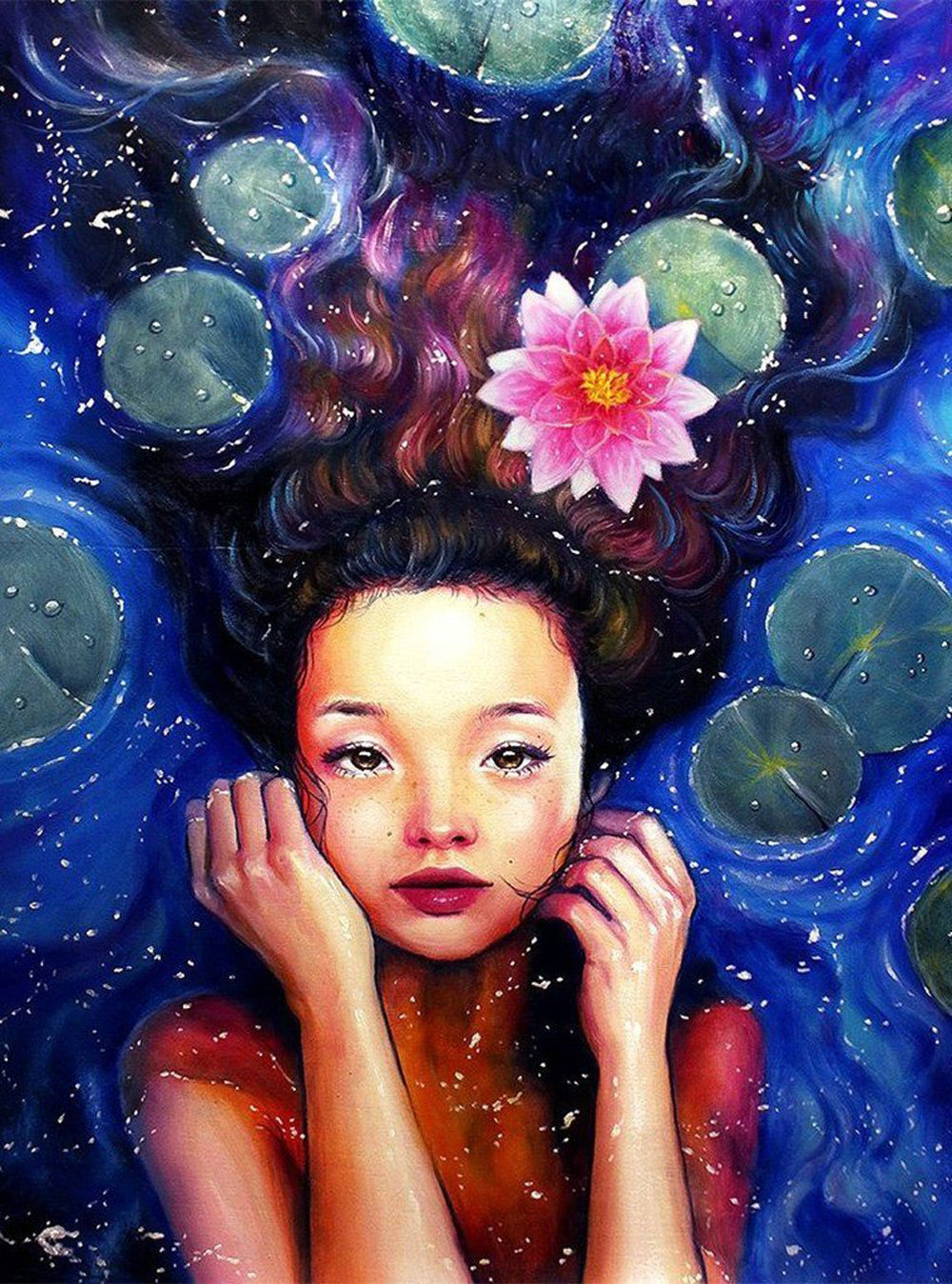De Teder Verweven Geest in de Bloemende Waterstilte Diamond Painting